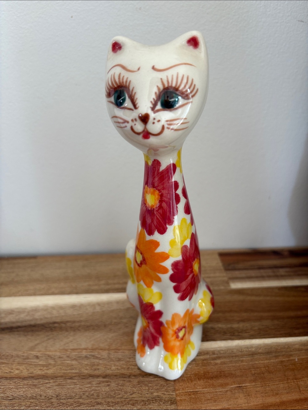 Unikat Vena Hand Painted Polish Pottery Cat floral